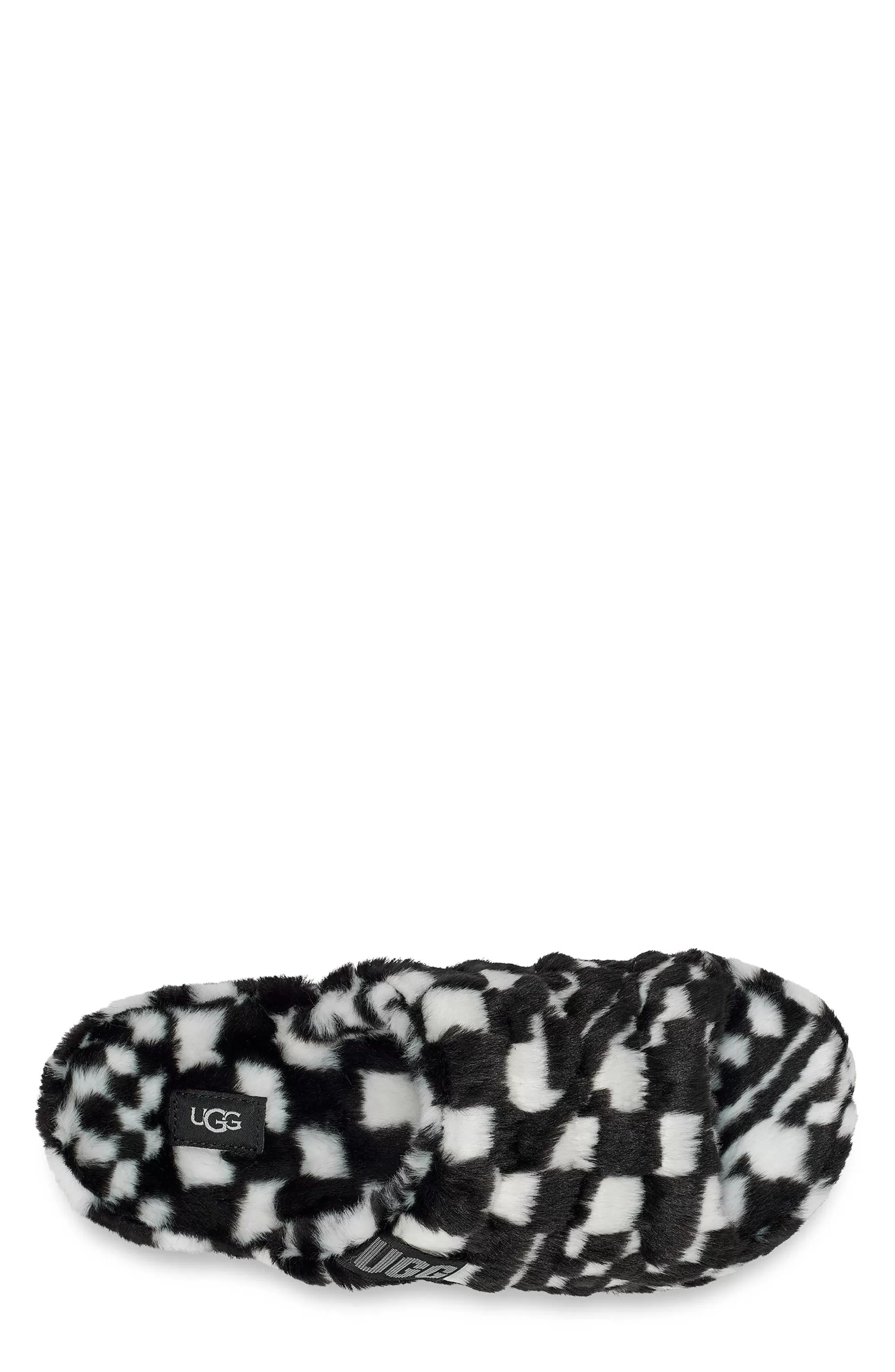 Heren UGG Slippers | Fluff You-checks, Zwart