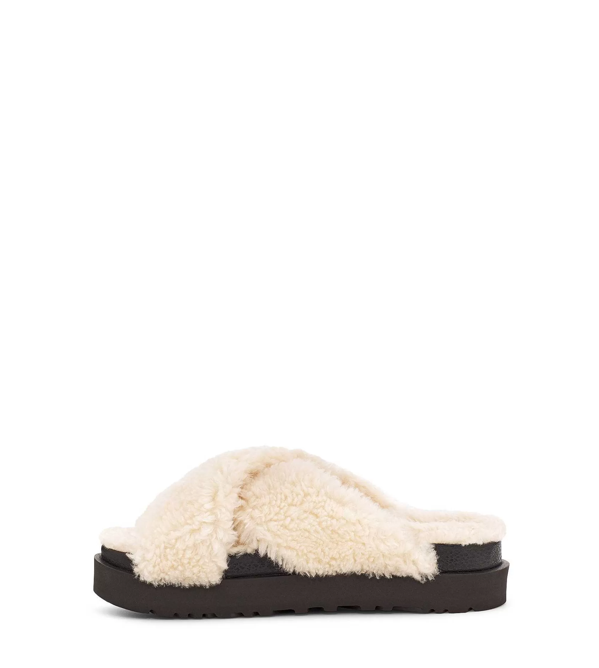 Dames UGG Slippers | Fuzz Sugar dwarsglijbaan Naturel / Zwart