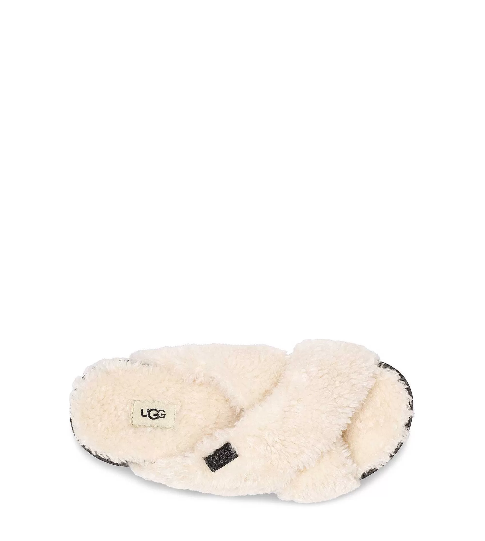 Dames UGG Slippers | Fuzz Sugar dwarsglijbaan Naturel / Zwart