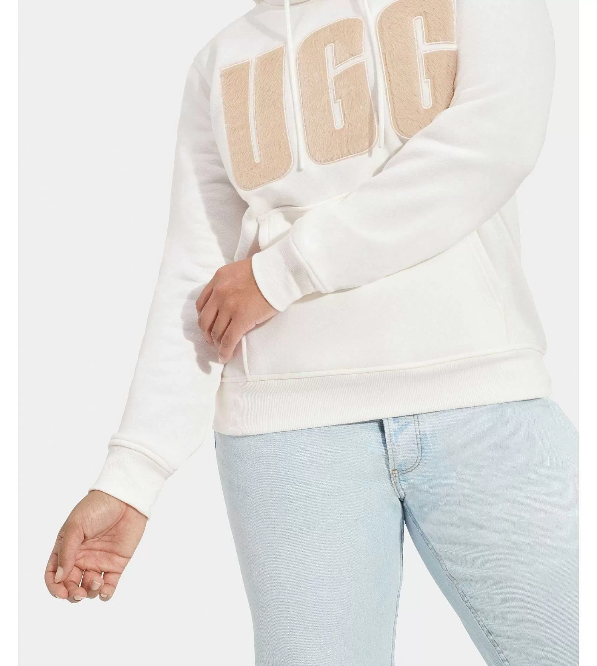 Dames UGG RTW Collection | Hoodie met Rey fluff-logo Nimbus / Zand