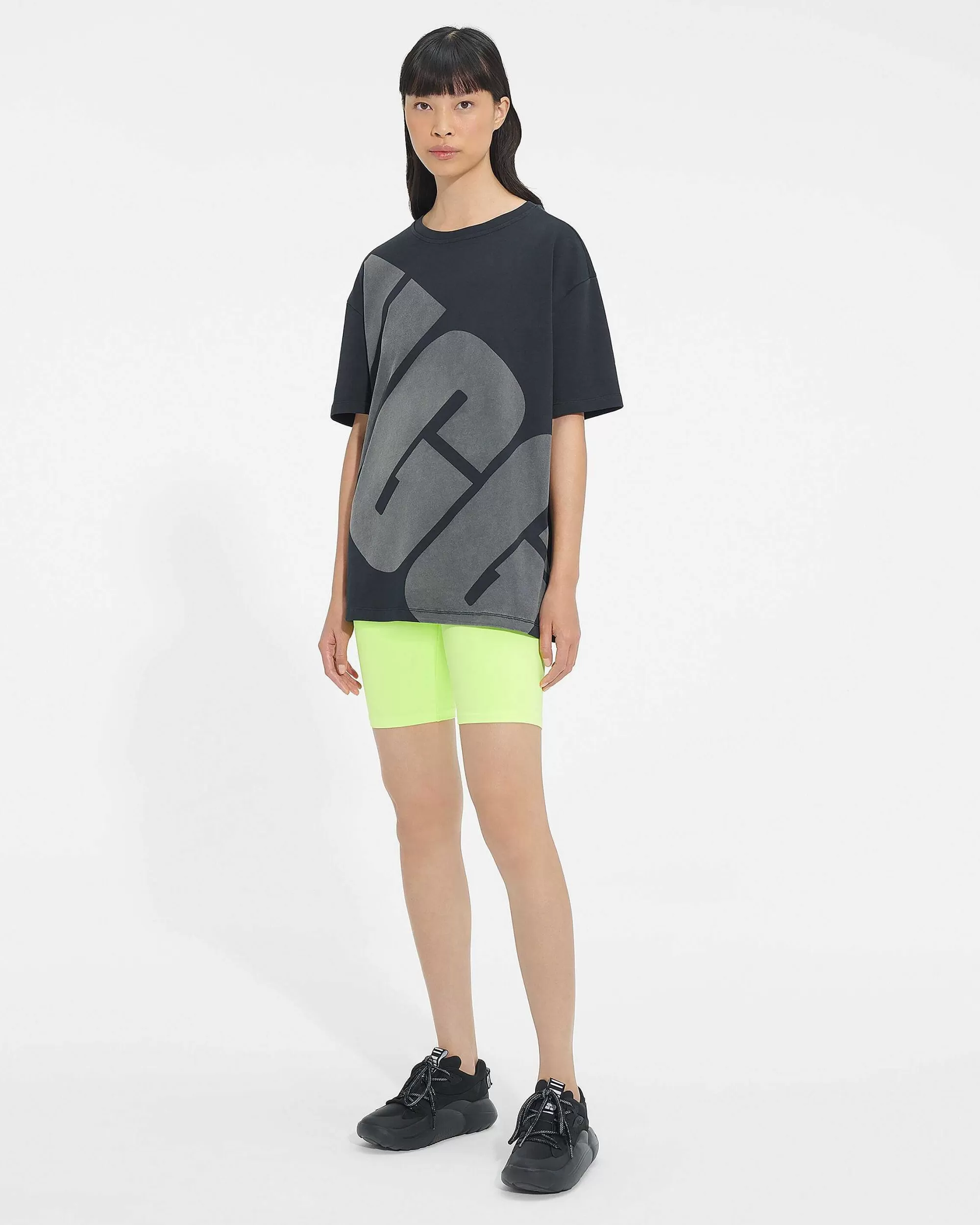 Dames UGG RTW Collection | Jacqueline-logo-T-shirt Zwart / Steenkool