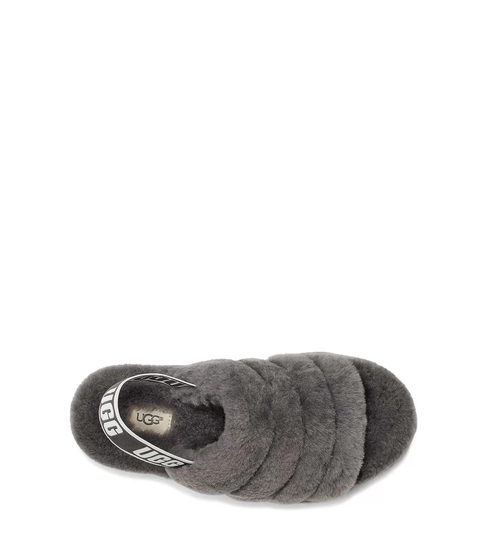 Dames UGG Slippers | Pluis Ja, glijbaan, Houtskool