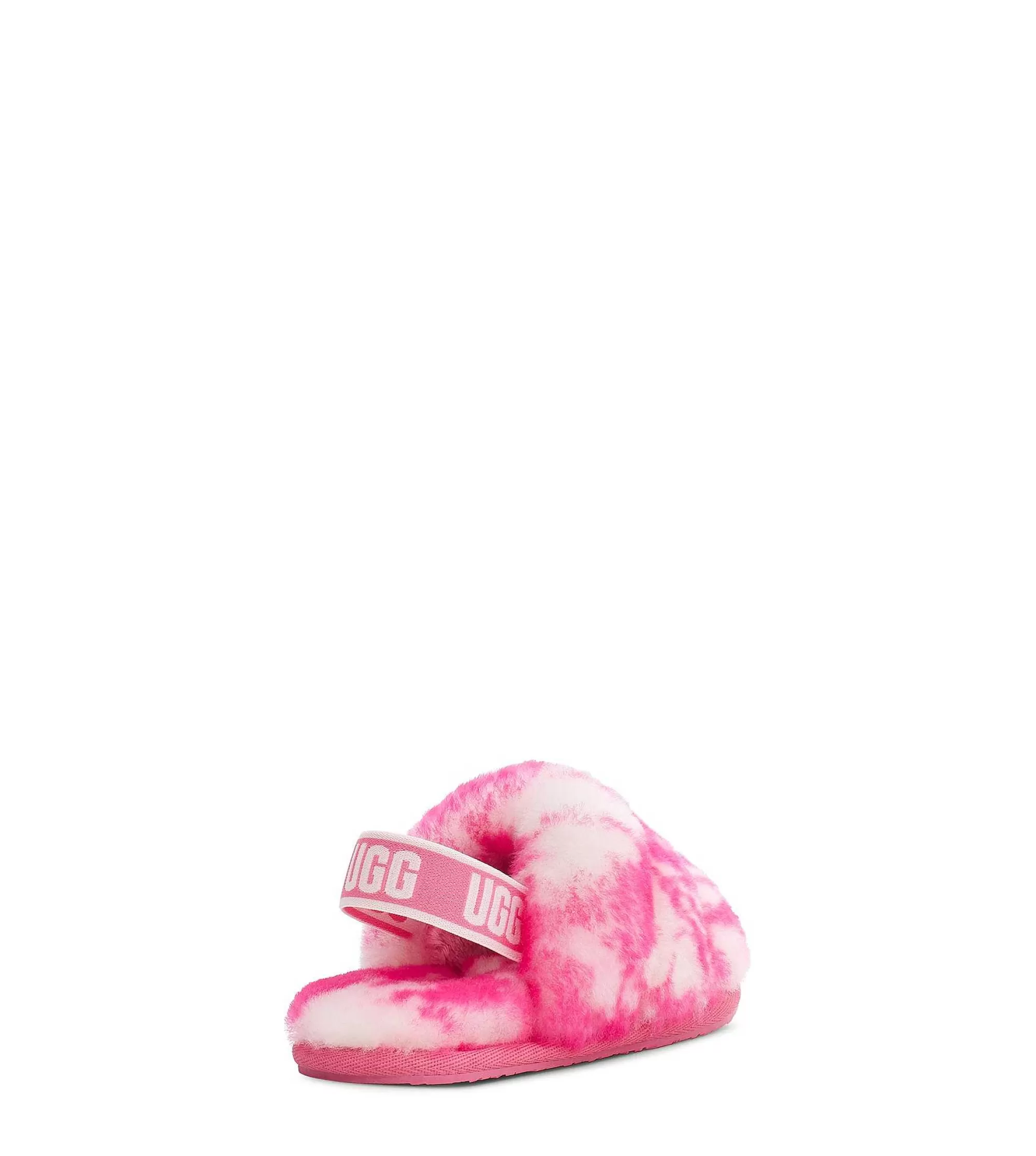 Kinderen UGG Slippers | Pluis Ja, schuif marmer Roze roos / zeeschelp roze